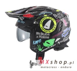 UFO KASK SHERATAN JET / TRIAL Z BLENDĄ PRZECIWSŁONECZNĄ KOLOR CZARNY/MIX APLIKACJI UFO ROZMIAR M ( ECE 22R06 ) - KOLEKCJA 2024