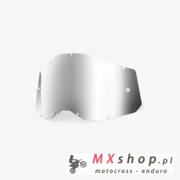 100 PROCENT AC2/ST2 JUNIOR REPLACEMENT - SHEET MIRROR SILVER LENS- SZYBA/SZYBKA POJEDYNCZA DO GOGLI ACCURI 2/STRATA 2 YOUTH DZIE