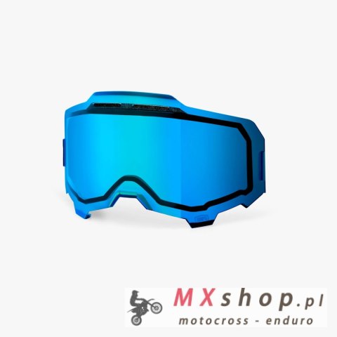 100 PROCENT ARMEGA / ARMATIC REPLACEMENT DUAL PANE VENTED MIRROR BLUE LENS - SZYBA/SZYBKA/SZYBKA PODWÓJNA WENTYLOWANA DO GOGLI A
