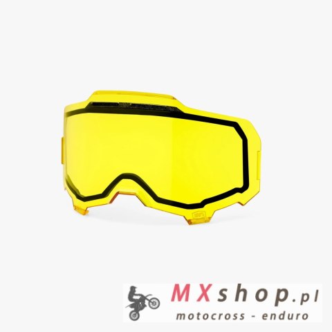 100 PROCENT ARMEGA / ARMATIC REPLACEMENT DUAL PANE VENTED YELLOW LENS - SZYBA/SZYBKA/SZYBKA PODWÓJNA WENTYLOWANA DO GOGLI ARMEGA