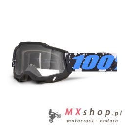 100 PROCENT GOGLE ACCURI 2 CALLISTO - CLEAR LENS - KOLOR CZARNY/BIAŁY/NIEBIESKI SZYBKA PRZEŹROCZYSTA