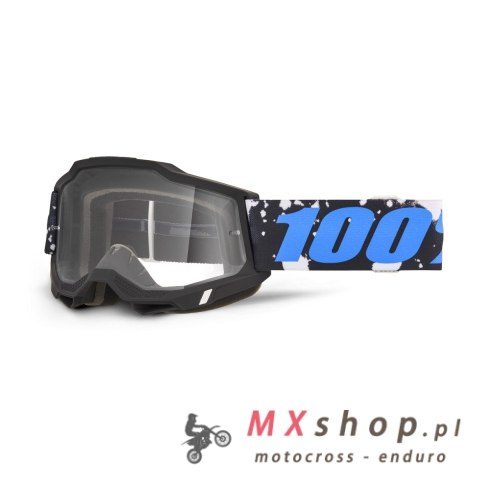 100 PROCENT GOGLE ACCURI 2 CALLISTO - CLEAR LENS - KOLOR CZARNY/BIAŁY/NIEBIESKI SZYBKA PRZEŹROCZYSTA
