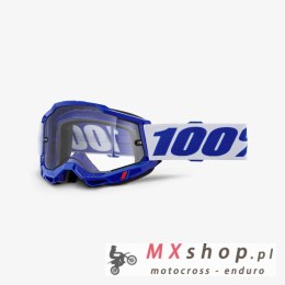 100 PROCENT GOGLE ACCURI 2 ENDURO MOTO BLUE - DUAL CLEAR LENS - KOLOR NIEBIESKI/BIAŁY SZYBKA PRZEŹROCZYSTA PODWÓJNA