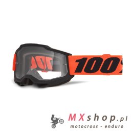 100 PROCENT GOGLE ACCURI 2 FERRANI - CLEAR LENS - KOLOR CZARNY/POMARAŃCZOWY SZYBKA PRZEŹROCZYSTA