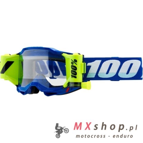 100 PROCENT GOGLE ACCURI 2 FORECAST ROLL-OFF BLUE - KOLOR NIEBIESKI/BIAŁY/ŻÓŁTY FLUO SZYBKA PRZEŹROCZYSTA