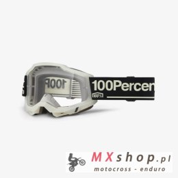 100 PROCENT GOGLE ACCURI 2 GLOW - CLEAR LENS - KOLOR SZARY/CZARNY SZYBKA PRZEŹROCZYSTA