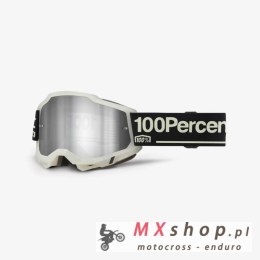 100 PROCENT GOGLE ACCURI 2 GLOW - MIRROR SILVER LENS - KOLOR SZARY/CZARNY SZYBKA SREBRNE LUSTRO
