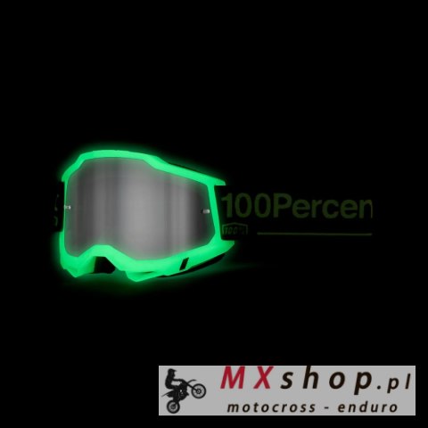 100 PROCENT GOGLE ACCURI 2 GLOW - MIRROR SILVER LENS - KOLOR SZARY/CZARNY SZYBKA SREBRNE LUSTRO