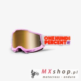 100 PROCENT GOGLE ACCURI 2 HUNDREDS - MIRROR TRUE GOLD LENS - KOLOR RÓŻOWY/CZERWONY SZYBKA ZŁOTE LUSTRO