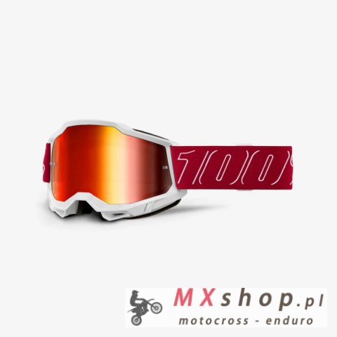 100 PROCENT GOGLE ACCURI 2 REDLINE - MIRROR RED LENS - KOLOR CZERWONY/BIAŁY SZYBKA CZERWONE LUSTRO