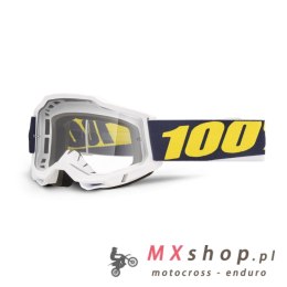 100 PROCENT GOGLE ACCURI 2 TORC - CLEAR LENS - KOLOR BIAŁY/NIEBIESKI/ŻÓŁTY SZYBKA PRZEŹROCZYSTA