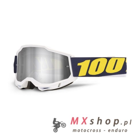 100 PROCENT GOGLE ACCURI 2 WOLG - MIRROR SILVER LENS - KOLOR CZERWONY/BIAŁY SZYBKA SREBRNE LUSTRO