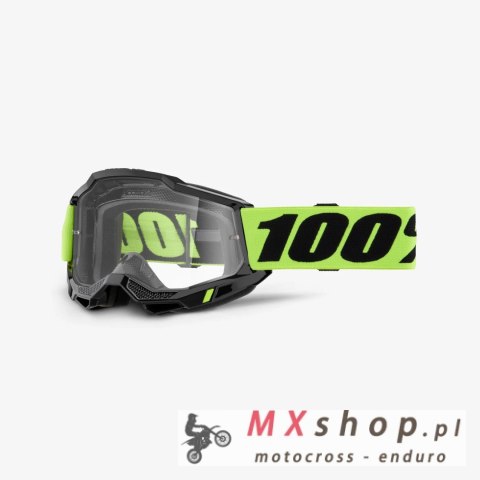100 PROCENT GOGLE ACCURI 2 YOUTH JUNIOR NEON YELLOW - CLEAR LENS - KOLOR CZARNY/ŻÓŁTY FLUO SZYBA PRZEŹROCZYSTA