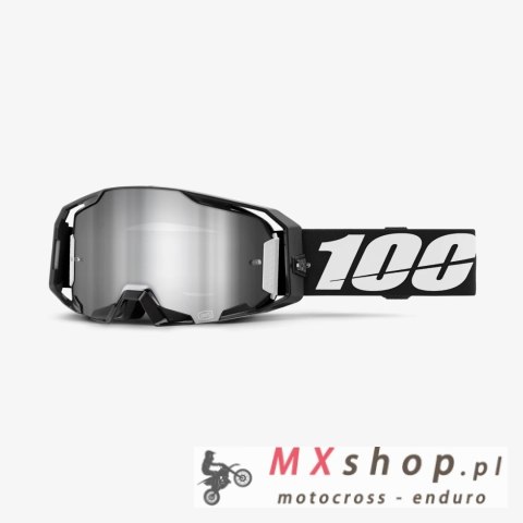 100 PROCENT GOGLE ARMATIC BLACK - MIRROR SILVER FLASH LENS - KOLOR CZARNY/BIAŁY SZYBA SREBRNE LUSTRO