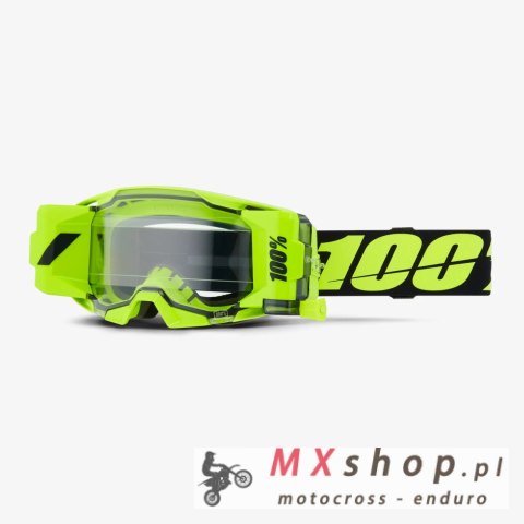 100 PROCENT GOGLE ARMATIC FORECAST ROLL-OFF NEON YELLOW - CLEAR LENS - KOLOR ŻÓŁTY FLUO/CZARNY SZYBA PRZEŹROCZYSTA