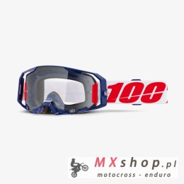 100 PROCENT GOGLE ARMATIC MACH Z - CLEAR LENS - KOLOR NIEBIESKI/CZERWONY/BIAŁY SZYBA PRZEŹROCZYSTA
