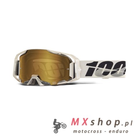 100 PROCENT GOGLE ARMATIC PITCH - MIRROR TRUE GOLD LENS - KOLOR SZARY/CZARNY SZYBA ZŁOTE LUSTRO