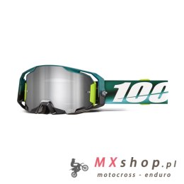 100 PROCENT GOGLE ARMATIC POLARITY - MIRROR SILVER LENS - KOLOR ZIELONY/BIAŁY SZYBA PSREBRNE LUSTRO