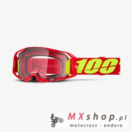 100 PROCENT GOGLE ARMATIC RED - CLEAR LENS - KOLOR CZERWONY/ŻÓŁTY FLUO SZYBA PRZEŹROCZYSTA