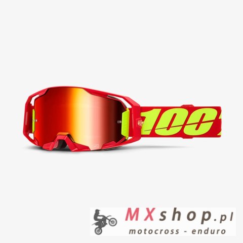 100 PROCENT GOGLE ARMATIC RED - MIRROR RED LENS - KOLOR CZERWONY/ŻÓŁTY FLUO SZYBA CZERWONE LUSTRO