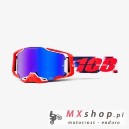 100 PROCENT GOGLE ARMEGA HIPER MORPHO - MIRROR BLUE LENS - KOLOR NIEBIESKI/BIAŁY/CZERWONY SZYBKA NIEBIESKIE LUSTRO