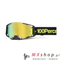 100 PROCENT GOGLE ARMEGA ORBAN - MIRROR GOLD LENS - KOLOR CZARNY/ŻÓŁTY SZYBKA ZŁOTE LUSTRO