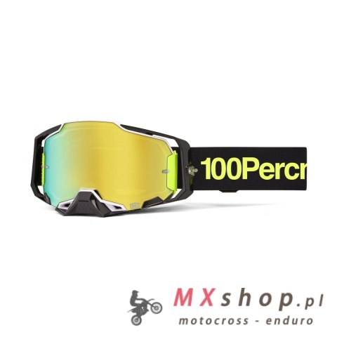 100 PROCENT GOGLE ARMEGA ORBAN - MIRROR GOLD LENS - KOLOR CZARNY/ŻÓŁTY SZYBKA ZŁOTE LUSTRO