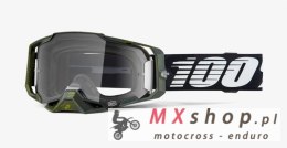 100 PROCENT GOGLE ARMEGA SOLEDAD - CLEAR LENS - KOLOR CZARNY/ZIELONY SZYBKA PRZEŹROCZYSTA