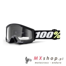 100 PROCENT GOGLE STRATA MINI BLACK JUNIOR / KID / DZIECIĘCE KOLOR CZARNY SZYBKA PRZEŹROCZYSTA ANTI-FOG