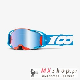 100 PROCENT JETT LAWRENCE LE ZESTAW GOGLE ARMATIC CHERRY-TORCHED MIRROR LENS+BLUE-BLUE MIRROR LENS