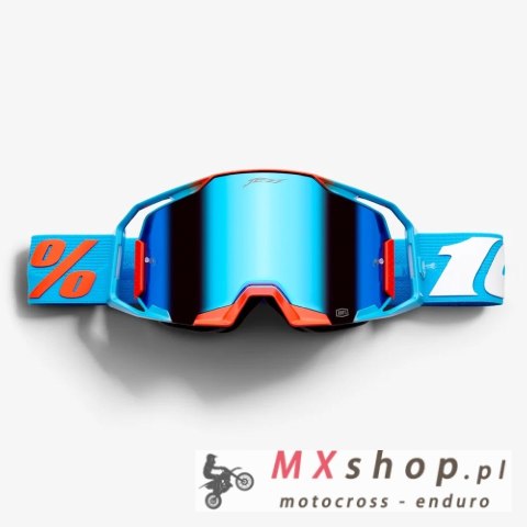 100 PROCENT JETT LAWRENCE LE ZESTAW GOGLE ARMATIC CHERRY-TORCHED MIRROR LENS+BLUE-BLUE MIRROR LENS