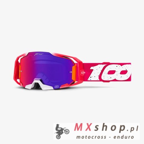 100 PROCENT JETT LAWRENCE LE ZESTAW GOGLE ARMATIC CHERRY-TORCHED MIRROR LENS+BLUE-BLUE MIRROR LENS