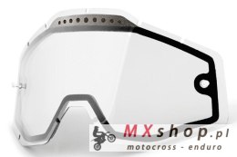 100 PROCENT WYPRZEDAŻ SZYBA/SZYBKA ENDURO PODWÓJNA WENTYLOWANA DO GOGLI RACECRAFT 1 / ACCURI 1 / STRATA 1 CLEAR KOLOR PRZEŹROCZY