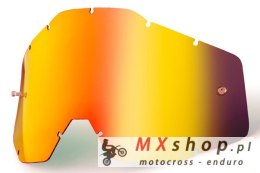 100 PROCENT WYPRZEDAŻ SZYBA/SZYBKA POJEDYNCZA DO GOGLI RACECRAFT 1 / ACCURI 1 / STRATA 1 RED MIRROR KOLOR CZERWONE LUSTRO Z ANTI