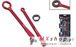 ACCEL KOMPLET ŁYŻEK DO OPON (23+24CM) ALU7075 KUTE Z KLUCZAMI 10,13,27,32 MM KOLOR POMARAŃCZOWY (ŁYŻKA DO OPON)