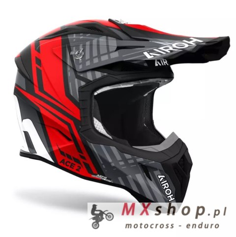 AIROH PROMOCJA KASK CROSS / ENDURO / ATV / QUAD AVIATOR ACE 2 PROUD KOLOR CZERWONY/SZARY MAT ROZMIAR XL