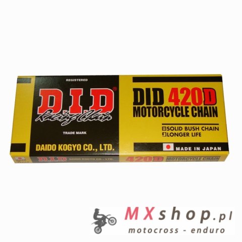 DID ŁAŃCUCH NAPĘDOWY 420D-100 (100 OGNIW) BEZ O-RINGÓW (OTWARTY + ZAPINKA)