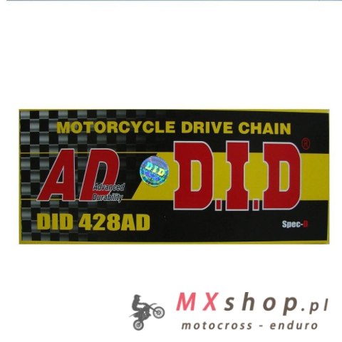 DID ŁAŃCUCH NAPĘDOWY 428AD-110 (110 OGNIW) BEZ O-RINGÓW (OTWARTY + ZAPINKA)