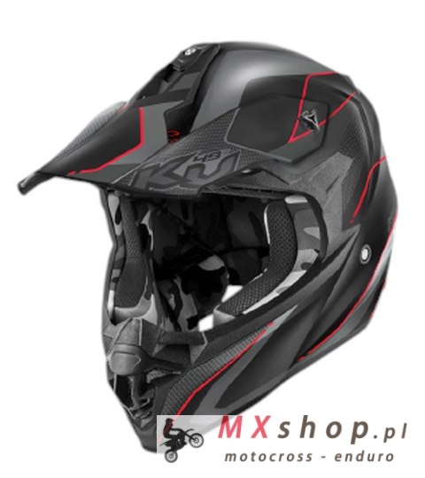 KAPPA KASK KV49 EVO CHASER CROSS KOLOR CZARNY SZARY CZERWONY MATT ROZMIAR 63 / XXL ( HOMOLOGACJA ECE 22R06 )
