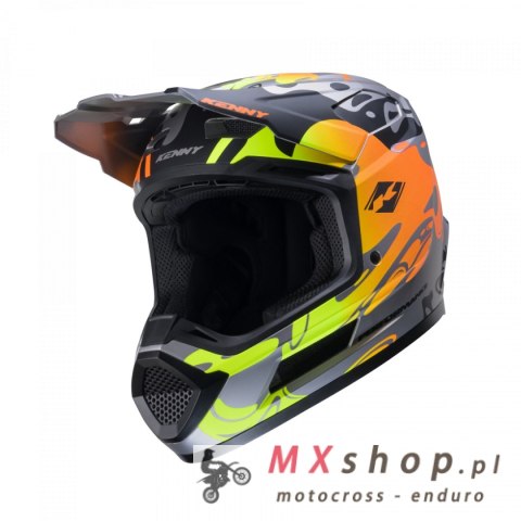 KENNY RACING KASK CROSS/ENDURO MODEL PERFORMANCE ERT STEEL MATT KOLOR SZARY/ZIELONY/POMARAŃCZOWY/CZARNY ROZMIAR L ( 59 - 60 CM )