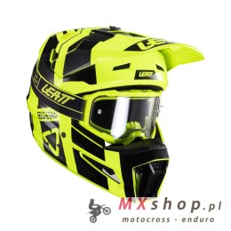 LEATT KASK MOTO 3.5 V24 (+GOGLE VELOCITY 4.5 GRATIS) HELMET KIT CITRUS KOLOR CZARNY/ŻÓŁTY FLUO ROZMIAR L (59-60 cm)