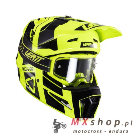 LEATT KASK MOTO 3.5 V24 (+GOGLE VELOCITY 4.5 GRATIS) HELMET KIT CITRUS KOLOR CZARNY/ŻÓŁTY FLUO ROZMIAR L (59-60 cm)