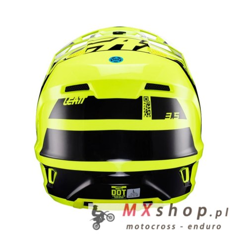 LEATT KASK MOTO 3.5 V24 (+GOGLE VELOCITY 4.5 GRATIS) HELMET KIT CITRUS KOLOR CZARNY/ŻÓŁTY FLUO ROZMIAR L (59-60 cm)