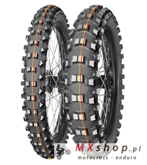 MITAS OPONA 120/80-19 TERRA FORCE-MX SM 63M (CZERWONO-ŻÓŁTY PASEK) TT TYŁ DOT 2025 (DOT:JODP) (460079) (ZAMIENNIK:70000155)