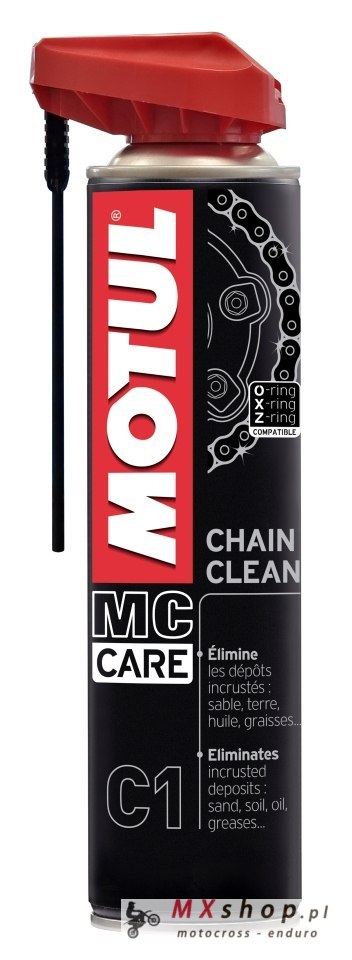MOTUL CHAIN CARE KIT ZESTAW DO CZYSZCZENIA ŁAŃCUCHA (SPRAY C1+SPRAY C2+SZCZOTKA)