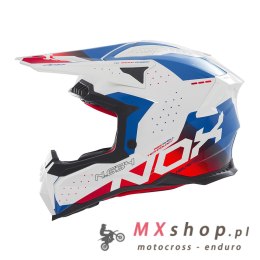 NOX KASK OFF ROAD / CROSS N634 GRADIENT KOLOR BIAŁY/NIEBIESKI/CZERWONY ROZMIAR XXL