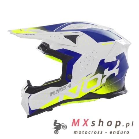 NOX KASK OFF ROAD / CROSS N634 GRADIENT KOLOR BIAŁY/NIEBIESKI/ŻÓŁTY FLUO ROZMIAR XXL