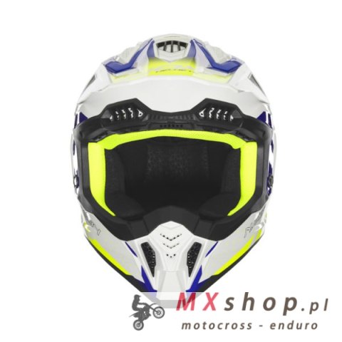 NOX KASK OFF ROAD / CROSS N634 GRADIENT KOLOR BIAŁY/NIEBIESKI/ŻÓŁTY FLUO ROZMIAR XXL