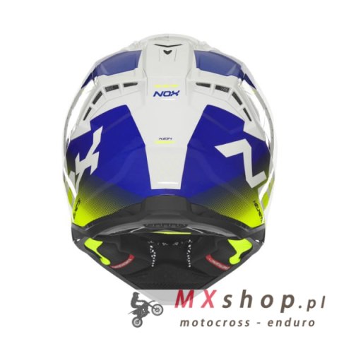 NOX KASK OFF ROAD / CROSS N634 GRADIENT KOLOR BIAŁY/NIEBIESKI/ŻÓŁTY FLUO ROZMIAR XXL