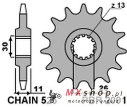 PBR ZĘBATKA PRZEDNIA 2091 17 18NC YAMAHA FZ8 '10-'15, MT 09 '14-'17, MT 07 '14-'17, TDM 900 '02-'13 (JTF1591.17) (ŁAŃC. 525)